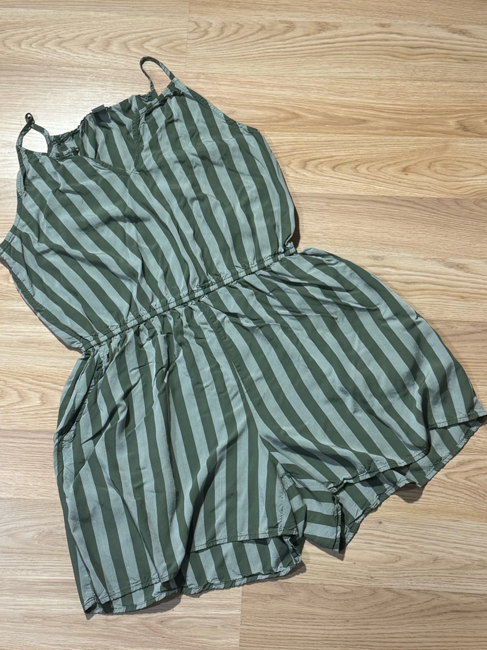 Old Navy | Olive Green Striped Romper